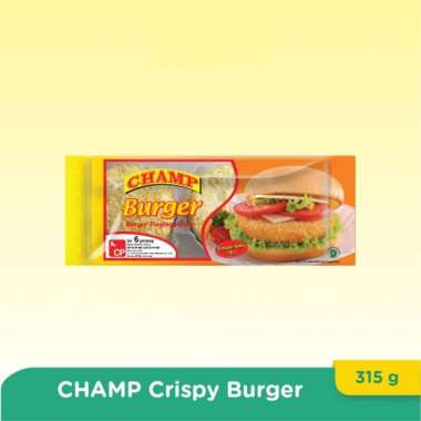 CHAMP CRISPY CHICKEN BURGER 315GR ISI 6PCS BERGER AYAM KRISPI HALAL