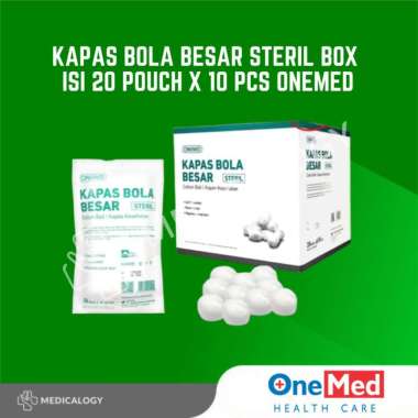 Kapas Bola Besar Steril Box Isi 20 Pouch x 10 Pcs OneMed
