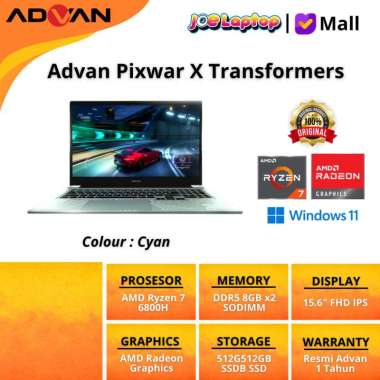 Advan Pixwar X Transformers Cyan Ryzen 7 6800H Win11