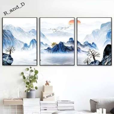 Hiasan dinding Aesthetic gold ukuran 93x47, dekorasi dinding abstract 13