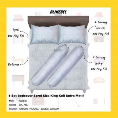 Set Bedcover + Sprei + Sarbal + Sargul Sutra Motif 160 x 200