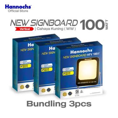 Hannochs Lampu Sorot LED New Signboard HFV 100 watt Cahaya Kuning isi 3pcs (Model Vertical)