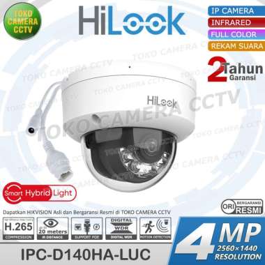 KAMERA CCTV POE IP CAMERA HILOOK 4MP 2K AUDIO DOME INDOOR COLORVU