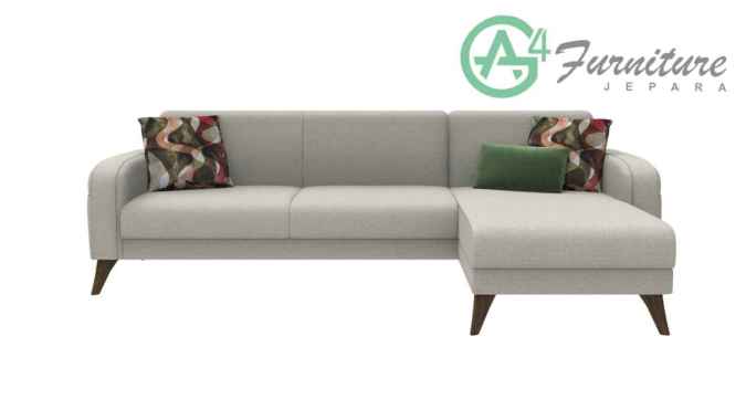 Sofa Sudut Minimalis Hilda Rangka Kayu Jati