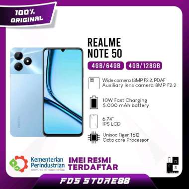 Realme Note 50 4/64 GB 4/128 GB 64GB 128GB 4GB Garansi Resmi Indonesia 4/64GB Black