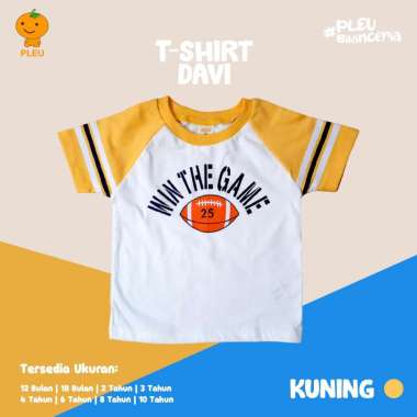 PLEU T-Shirt Davi | Baju Anak Laki-Laki Usia 12 Bulan-10 Tahun 2 tahun Kuning