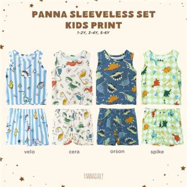 BOHOPANNA - PANNADAILY - SLEEVELESS SET KIDS PRINT - SETELAN ANAK 5-6Y ORSON