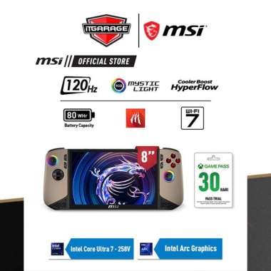 MSI Claw 8 AI+ A2VM-012ID | Ultra 7-258V/32GB/1TB/Intel Arc Graphics