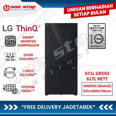 [GARANSI RESMI] LG GV-B25FFGPB Kulkas Multi Door Smart Inverter ThinQ 677L