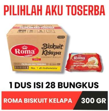 Biskuit Roma Kelapa 300 gram ( 1 KARDUS ISI 28 )