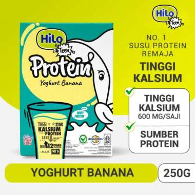 Hilo Teen Protein 250gr - Susu Tinggi Protein Dan Kalsium Yoghurt Banana