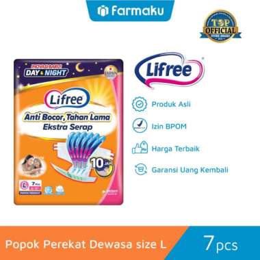 Promo Harga Lifree Popok Perekat Menyerap dan Kering L7 7 pcs - Blibli