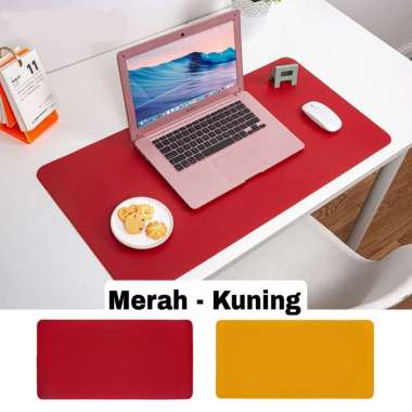 Grafir Nama Mousepad kulit double layer besar 40x80 mousepad 2 sisi Merah-Kuning
