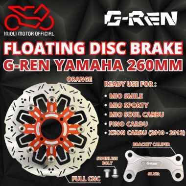 DISC BRAKE PIRINGAN CAKRAM DEPAN FLOATING G-REN GREN 260MM 260 MM MIO SPORTY SMILE FINO CARBU SOUL C