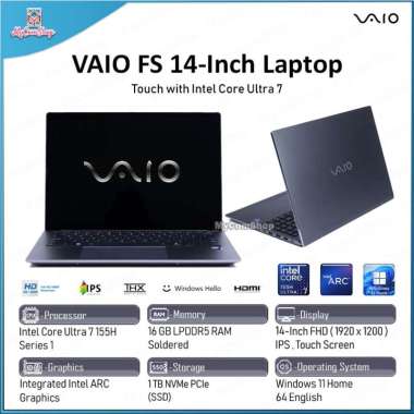 VAIO FS 14 LAPTOP ULTRA 7 155H 16GB RAM 1TB SSD INTEL ARC 14" TOUCH SCREEN IPS DISPLAY