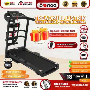 Treadmill REDPANDA Elektrik 588 Multifungsi Murah Listrik Lipat Portable Low Watt Fitness Gym 588 Bl