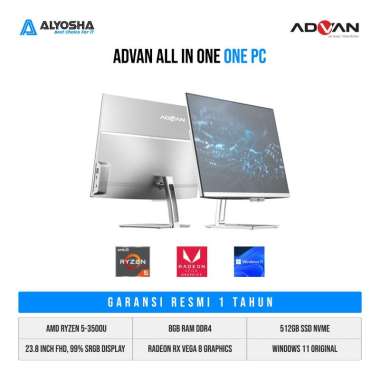 ADVAN AIO ONE PC RYZEN 5 3500 8GB 512GB W11 24.0FHD 99 SRGB