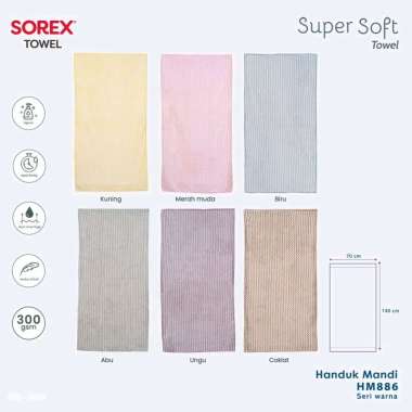 Sorex Handuk Mandi Microfiber Towel 70x140cm HM886 - Handuk Daya Serap Tinggi Super Lembut Coklat