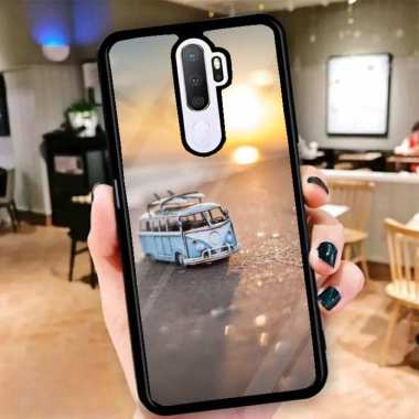 Custom Case Casing Glosy Tempered Glass Cover Belakang Skin Hp Vivo Y17, Y93, V19 VIVO Y93 SERIES 7