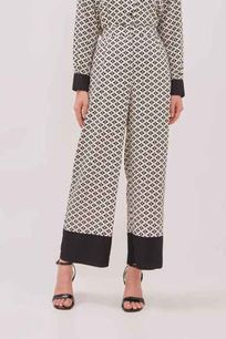 MINIMAL - Saviana - Geometric Printed Trouser - Black