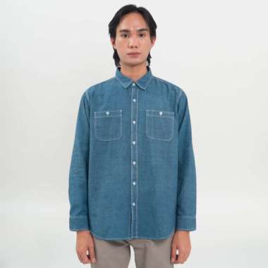 M231 Kemeja Pria Denim Panjang Dark Blue 0684A Dewasa-XL