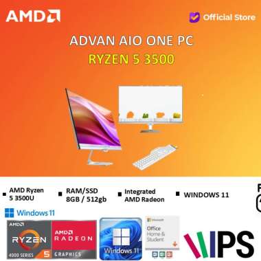 ADVAN AIO ONE PC RYZEN 5 3500 8GB 512GB 24FHD 99% SRGB WINDOWS 11 HOME