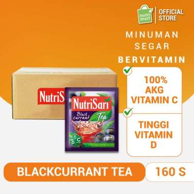 NutriSari Blackcurrant Tea 1 Karton (160 Sachet) - Tinggi Vitamin C Vitamin D
