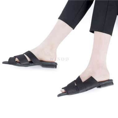WINOD Samanta Mules Sepatu Wanita Flatshoes Wanita Sepatu Flat Sepatu Selop 37 COFFEE