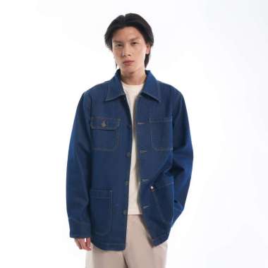 M231 Shift Jaket Denim Pria Dark Blue 0998A Dewasa-XL