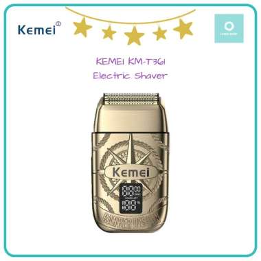KEMEI KM-T361 Electric Shaver Cukur Kumis Jenggot Pria Mesin Pencukur Rechargeable 8500RPM Dual Blad