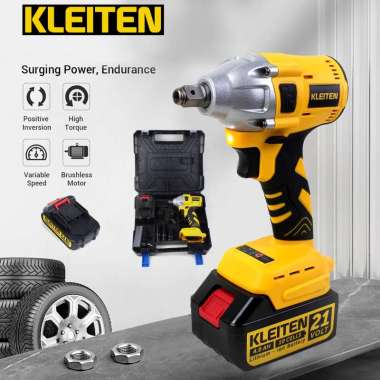 KLEITEN Cordless Impact Wrench Brushless Mesin Impek Baterai Wrench Mobil Mesin Buka Baut 1 BATERAI