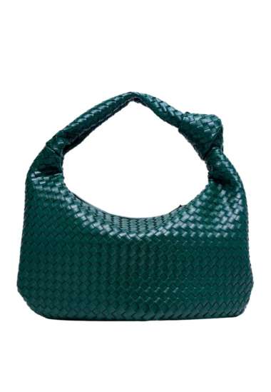 Lucia Woven Hobo Bag Emerald Green