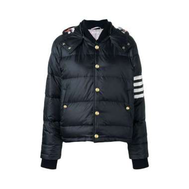 Jaket Winter Thom Browne 4-Bar Matte Nylon Bomber Jacket Navy 0 Blue