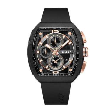 Jam Tangan Expedition E6782 Sports Rubber Strap Black Lis Rose