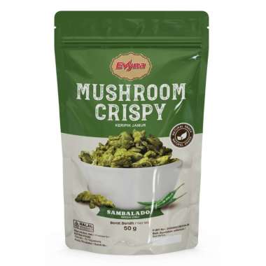 Evyna Mushroom Crispy Keripik Jamur Rasa Sambalado Cabe Ijo 50gr