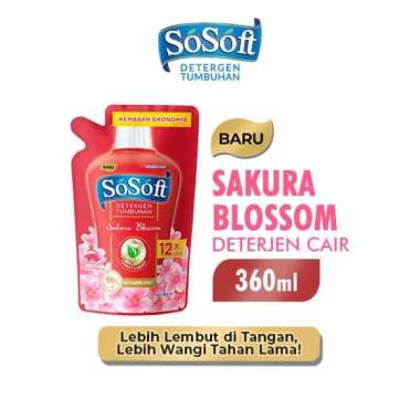 Sosoft Detergent Cair All Varian [360mL] Sakura Blossom