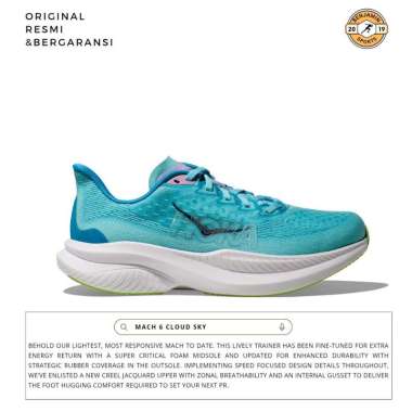 Hoka mach 6 women's running -Cloud sky original resmi PT MAP 38