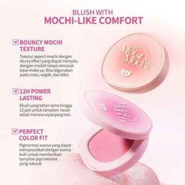BARENBLISS Moist Mochi Paste Powder Blush 12H Lasting Cream Blush 01 Berry Lava