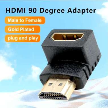 Adapter Konektor HDMI Male Female Gender Konverter Siku Sambungan Kabel Converter Connector 90° Degr