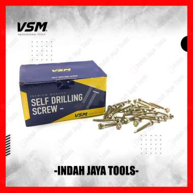 VSM Baut Baja Ringan 12 x 50 mm - Sekrup Roofing Skrup Mur Kuning SDS Self Drilling Screw Hollow