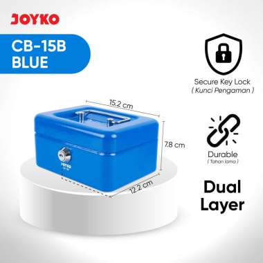 JOYKO Brankas Uang Cash Box Kotak Uang Kas CB-15B Blue