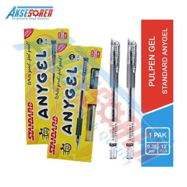 Aksesoren Pulpen Standard Any Gel [1 Pack/0.38mm] / Bolpen Tinta Hitam 1 Pak / Pena Bollpoint Jel An