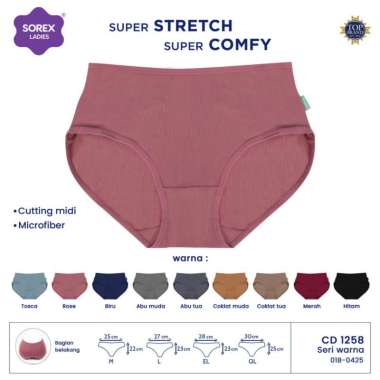 ALZURA - Sorex CD Basic Midi Wanita Basic Super Stretch Warna Warni CD 1258 L