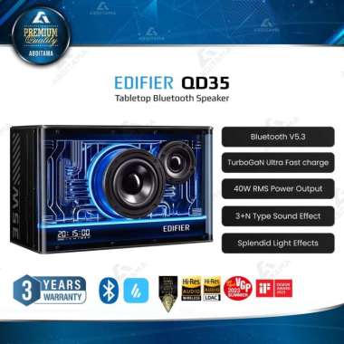 Speaker Tabletop EDIFIER QD35 Portable Bluetooth Speaker Driver 1 Woofer + 1 Tweeter RMS 40w Bluetoo