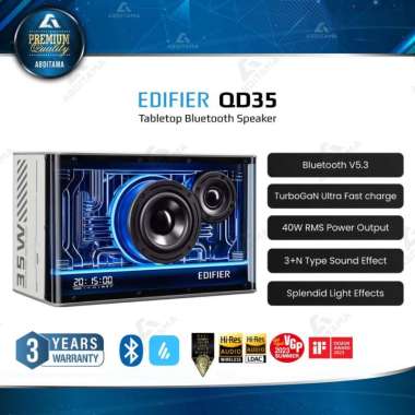 Speaker Tabletop EDIFIER QD35 Portable Bluetooth Speaker Driver 1 Woofer + 1 Tweeter RMS 40w Bluetoo