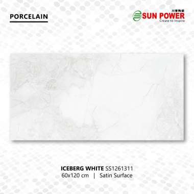 Granit Lantai Honed ( Satin ) 60x60 || 120x60 - Iceberg White | Sun Power 120x60