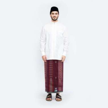 Sarung BHS Classic Silver Motif JGA Merah Hati