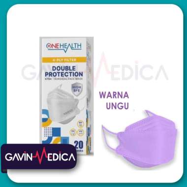 ONEHEALTH Masker KF94 / KF 94 Surgical Face Mask isi 20 pcs Ungu
