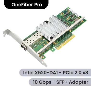 PCIe 2.0 x8 Intel X520-DA1 10 Gbps SFP+ PCIe Network Adapter / LAN Card Onefiber