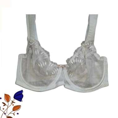 Bra Nonpad Peach Detail Ivory Mesh 34D